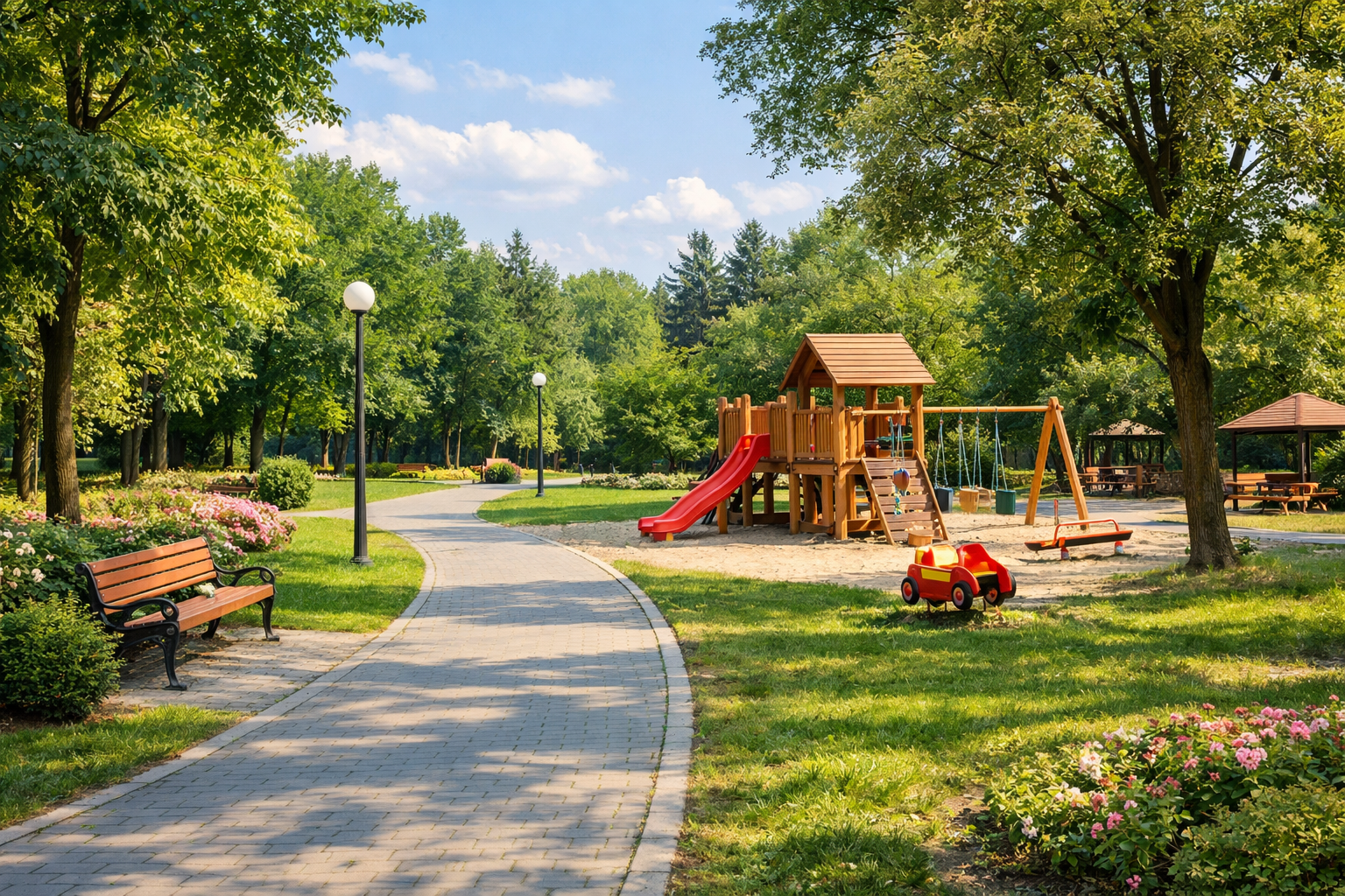 Park s dětským hřištěm